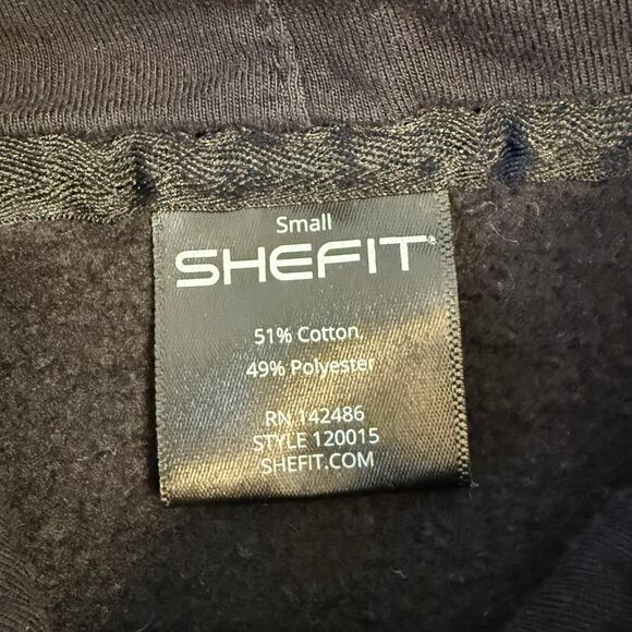 Shefit Women’s Comfort Cropped Athletic Gym Hoodie Sweatshirt Black Size Small - Picture 5 of 8